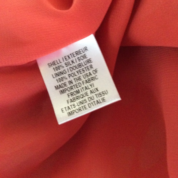 MILLY SILK ORANGE PATTERNED SLEEVELESS BLOUSE SZ 4 - Picture 4 of 8